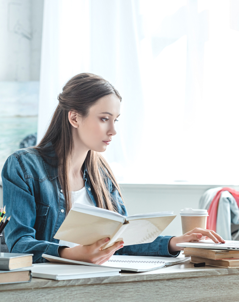 girl reading book